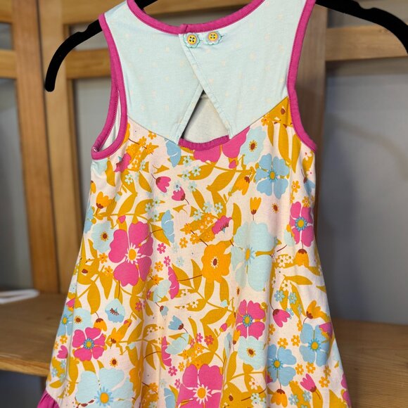Matilda Jane pink and blue Floral Ruffle Tunic Girls 4 Bright & Playful Colors - Picture 3 of 8